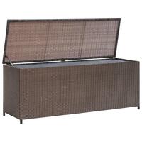Udendørs opbevaringkasse brun 120x50x60 cm polyrattan