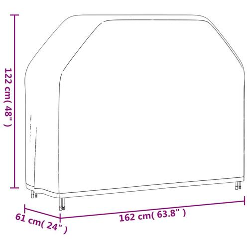 Grillovertræk 162x61x122 cm 420D oxfordstof sort