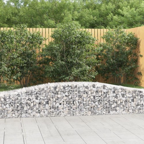 Buet gabionkurv 400×50×40/60 cm - galvaniseret jern stenvæg