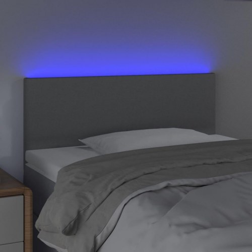 Sengegavl med LED-lys 100 x 5 x 78/88 cm - lysegrå