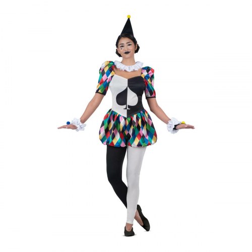 Harlekin kostume til voksne - dame, 6 dele, str. L