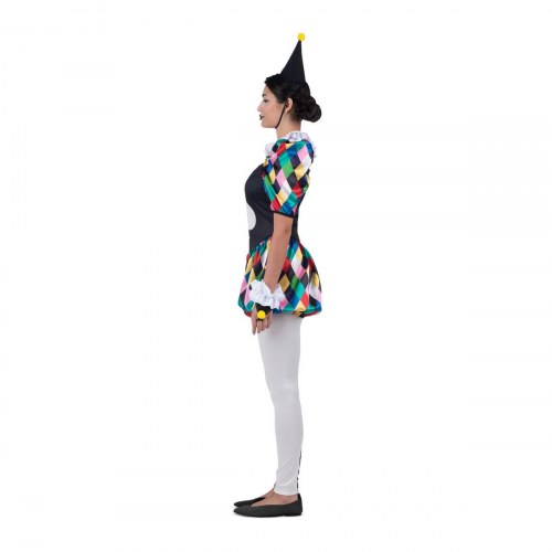 Harlekin kostume til voksne - dame, 6 dele, str. L