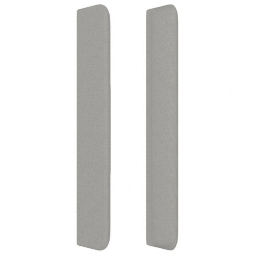 Sengegavl med kanter 103x16x118/128 cm stof lysegrå