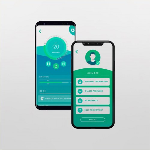 Wallbox opladningsbase PLP1-M-2-4-9-001, Type 2, hvid/sort - 22.000 W vægmonteret
