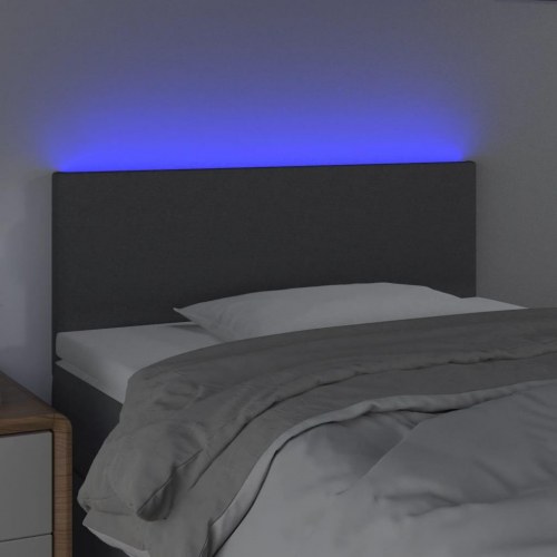 Sengegavl med LED-lys - mørkegrå, 100 x 5 x 78/88 cm