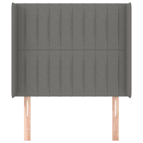 Sengegavl med kanter 103 x 16 x 118/128 cm - mørkegrå
