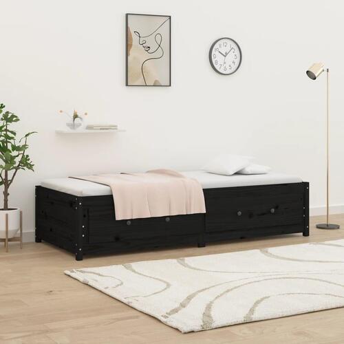 Daybed 90x190 cm Single massivt fyrretræ sort