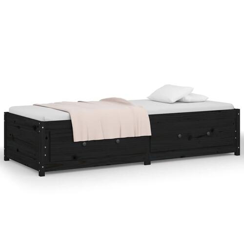 Daybed 90x190 cm Single massivt fyrretræ sort