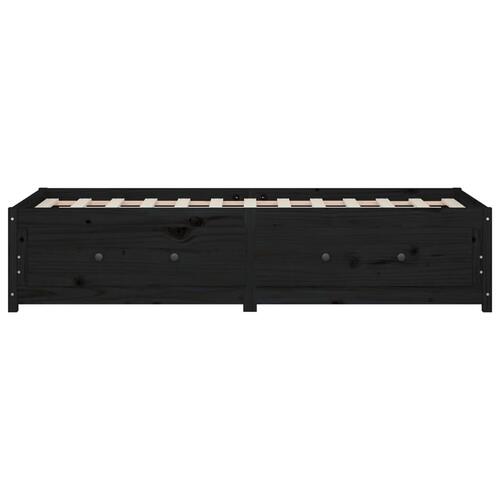 Daybed 90x190 cm Single massivt fyrretræ sort