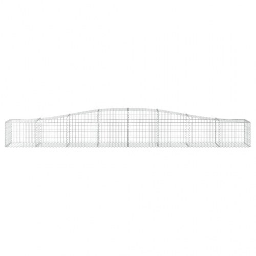 Buede gabionkurve 2 stk. - 400×50×40/60 cm i galvaniseret jern