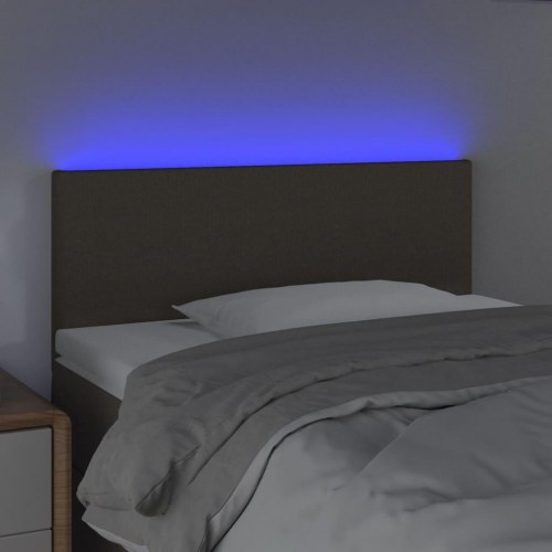 Sengegavl med LED-lys 100 x 5 x 78/88 cm - gråbrun