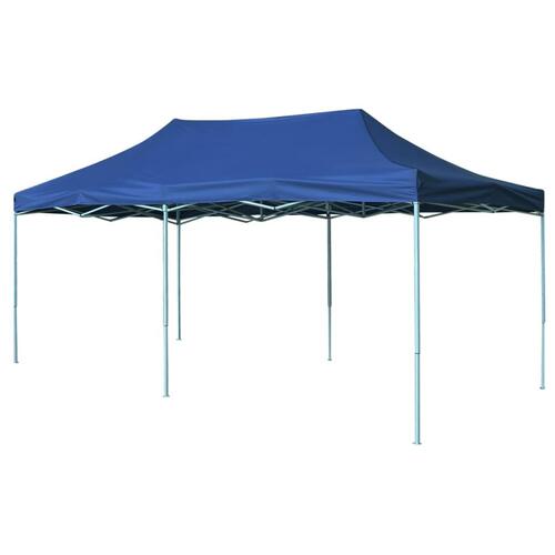 Foldbart pavillontelt pop-up 3 x 6 m blå