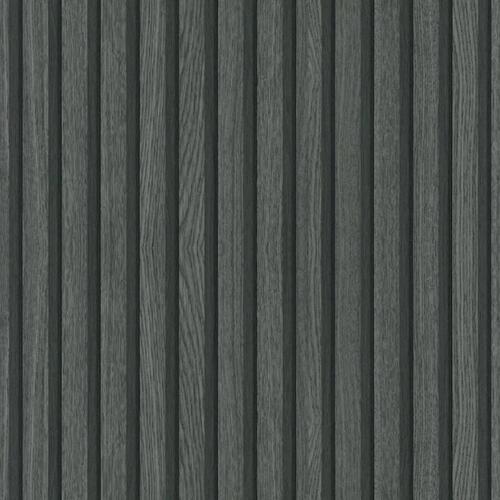 Noordwand tapet Botanica Wooden Slats sort og grå