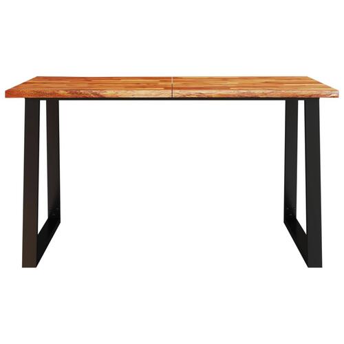 Spisebord med naturlig kant 140x80x75 cm massivt akacietræ