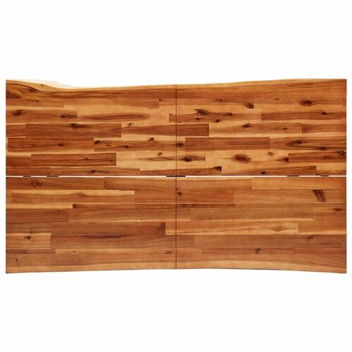 Spisebord med naturlig kant 140x80x75 cm massivt akacietræ