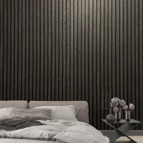 Noordwand tapet Botanica Wooden Slats sort og grå