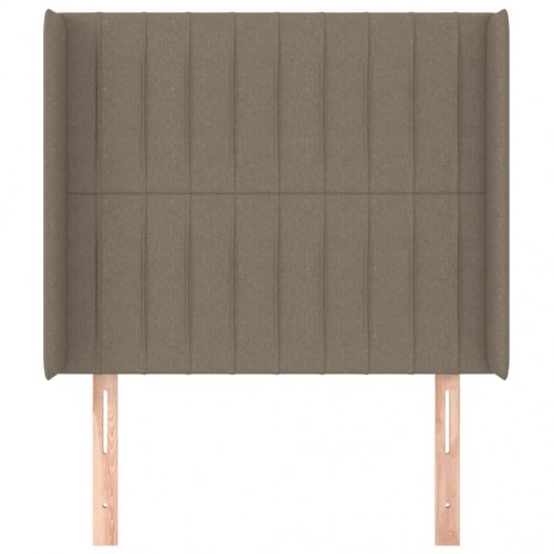 Sengegavl med kanter 103 x 16 x 118/128 cm - gråbrun