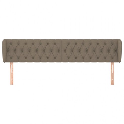 Sengegavl med kanter 183 x 23 x 78/88 cm stof - gråbrun
