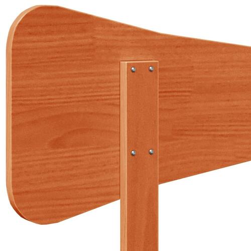 Sengegavl 135 cm massivt fyrretræ gyldenbrun