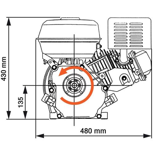 Benzinmotor med elektrisk start 15 hk 11 kW sort