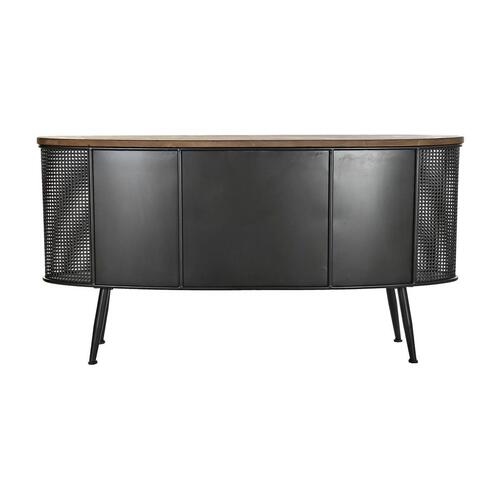 Skænk 145,5 x 45 x 76 cm Gran Sort Metal Brun