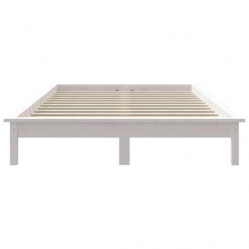 Sengeramme 160 x 200 cm i massivt fyrretræ - hvid