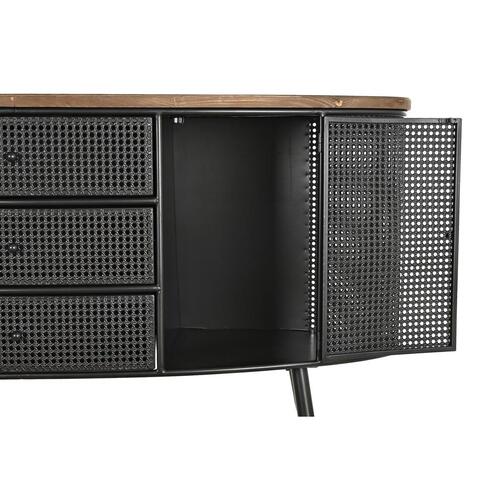 Skænk 145,5 x 45 x 76 cm Gran Sort Metal Brun