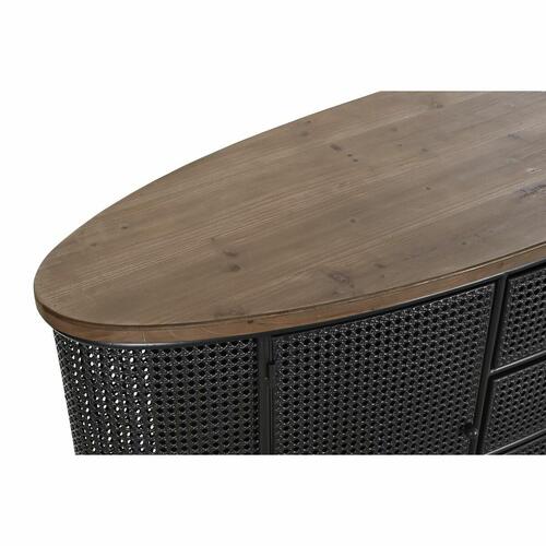 Skænk 145,5 x 45 x 76 cm Gran Sort Metal Brun
