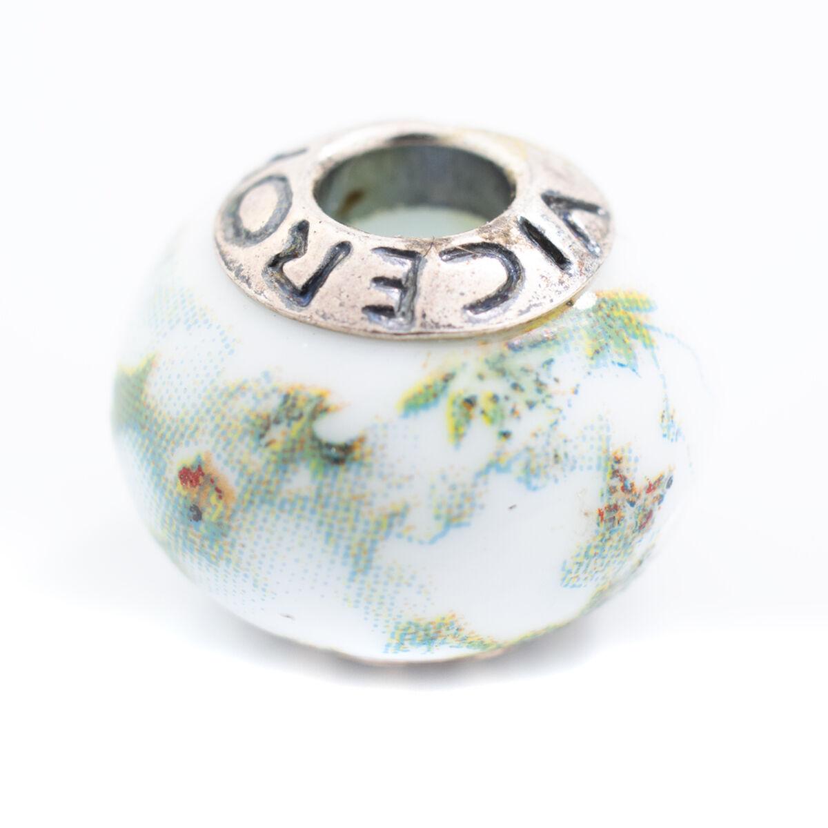 Charm-perle VMB0043-20 - blå, 1 cm, sterling sølv