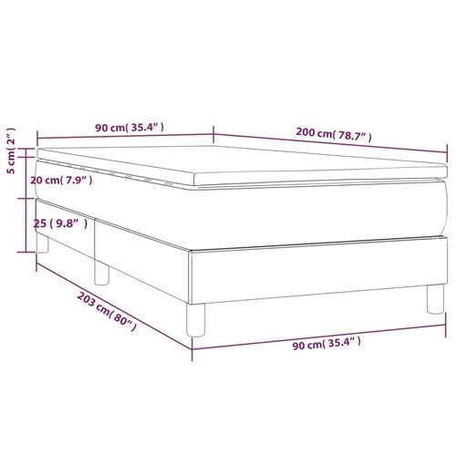 Kontinentalseng med madras 90x200 cm stof sort