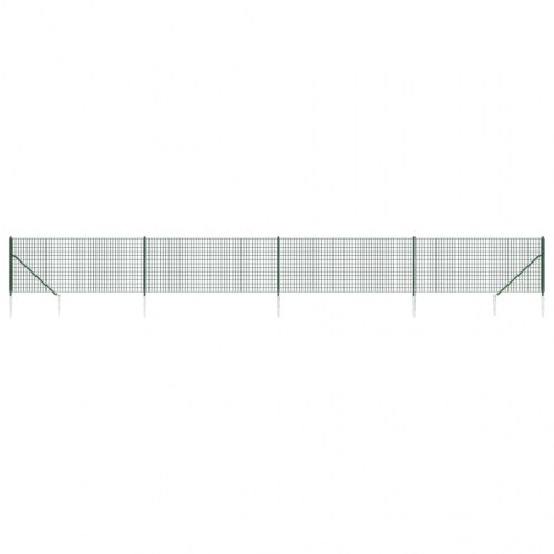 Trådhegn med jordspyd 0,8 × 10 m - grøn, galvaniseret stål med PVC