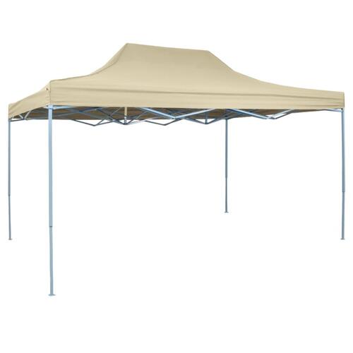 Foldbart telt pop-up 3 x 4,5 m cremefarvet