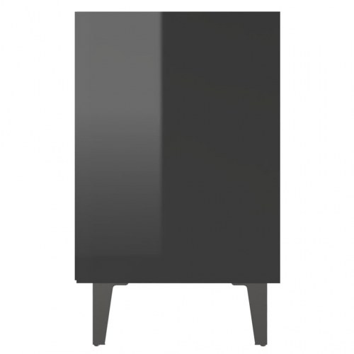 Sengeborde 2 stk. med metalben 40x30x50 sort højglans