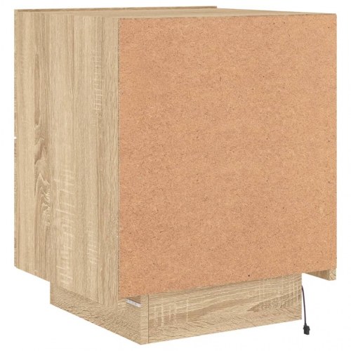Sengebord med LED-lys i sonoma-eg - 45 x 40 x 55 cm