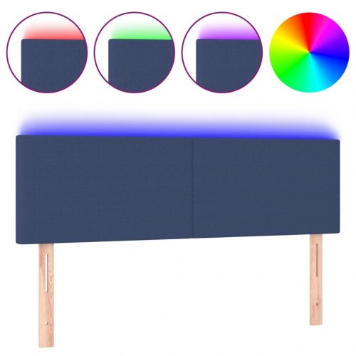 Sengegavl med LED-lys 144 x 5 x 78/88 cm - cremefarvet