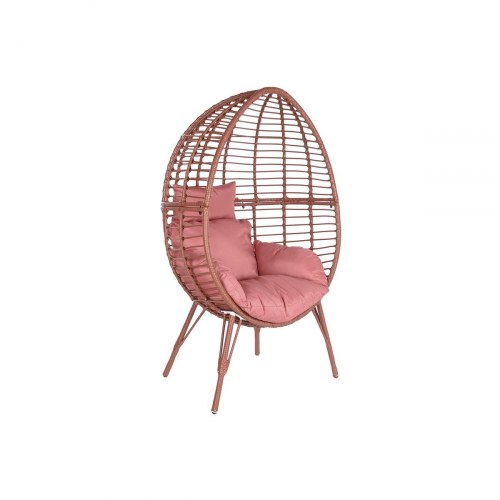 Æggestol i metal og syntetisk rattan - terrakotta, 90 × 65 × 151 cm
