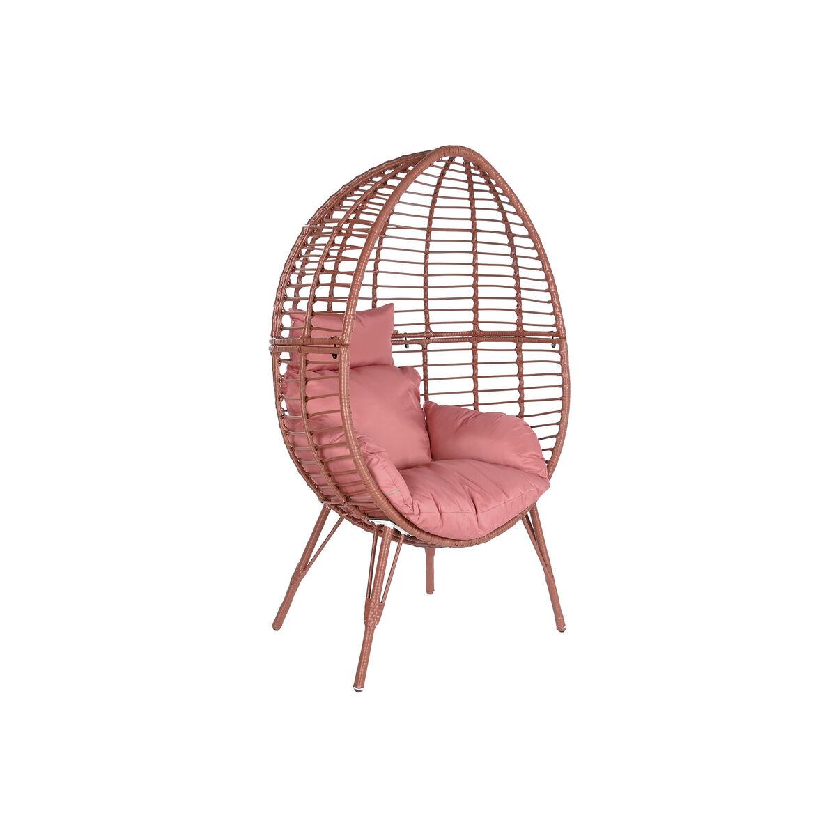 Æggestol i metal og syntetisk rattan - terrakotta, 90 × 65 × 151 cm