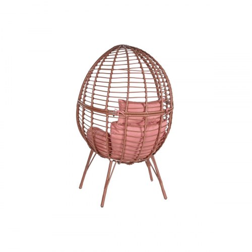 Æggestol i metal og syntetisk rattan - terrakotta, 90 × 65 × 151 cm
