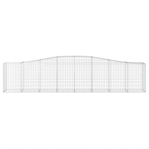 Buede gabionkurve - 6 stk. 400 × 50 × 80/100 cm i galvaniseret jern