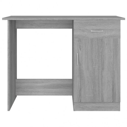 Skrivebord 100 × 50 × 76 cm i konstrueret træ - grå sonoma-eg med skuffe og låge
