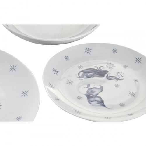Spisestel i porcelæn, blå/hvid - 18 dele