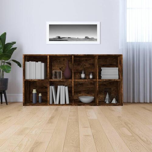Bogreol/skænk 66x30x130 cm konstrueret træ røget egetræ