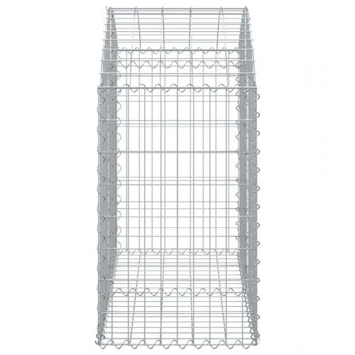 Buet gabionkurv 100 x 50 x 80/100 cm - galvaniseret jern