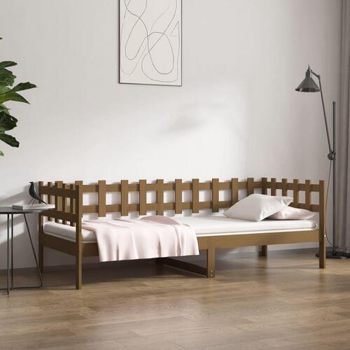 Daybed 90x200 cm massivt fyrretræ gyldenbrun