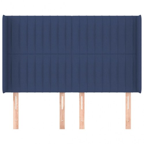 Sengegavl med kanter 147 x 16 x 118/128 cm - blå
