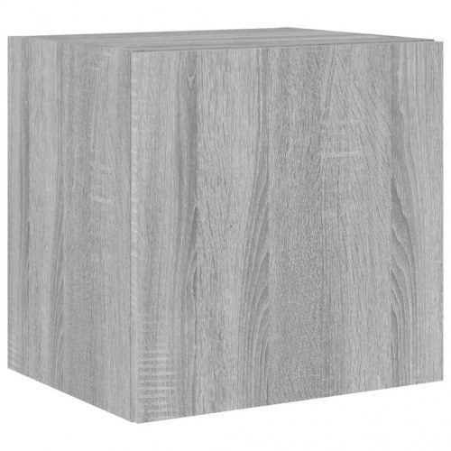 Væghængt tv-bord med LED-lys - grå sonoma-eg, 40,5 x 35 x 40 cm