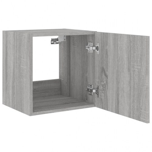 Væghængt tv-bord med LED-lys - grå sonoma-eg, 40,5 x 35 x 40 cm