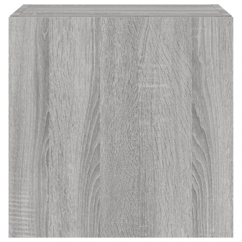 Væghængt tv-bord med LED-lys - grå sonoma-eg, 40,5 x 35 x 40 cm