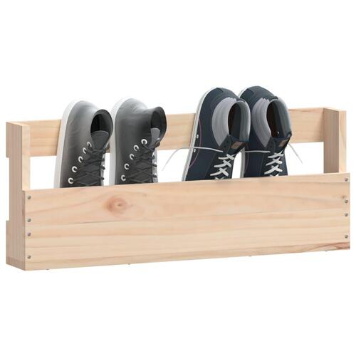 Væghængte skohylder 2 stk. 59x9x23 cm massivt fyrretræ