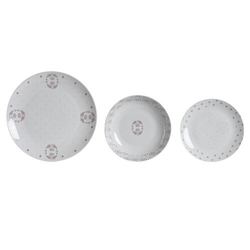 Spisestel Hvid Pink Porcelæn Scandi 18 Dele 27 x 27 x 3 cm